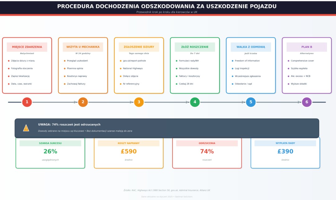 dochochenie rekompensaty po wpadnieciu w pothole